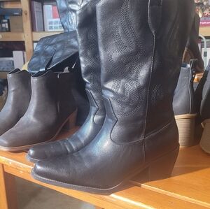 Black Leather Women's Boots
